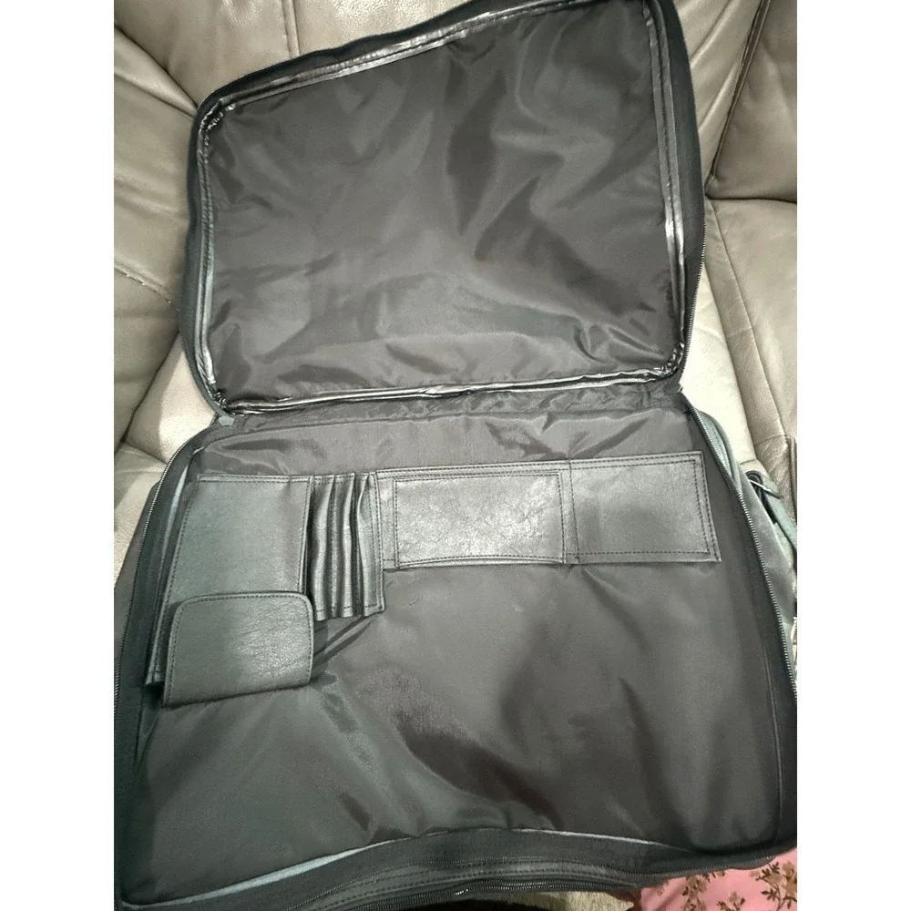 Auntie‎ Anne's 15th Anniversary Black Faux Leather Briefcase Messenger Vintage